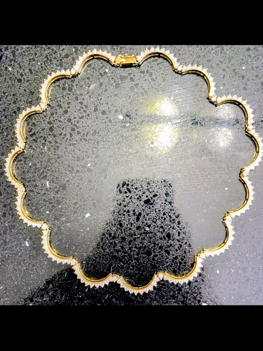 Suzanne Somers Rare vintage CZ Round statement tennis necklace Gold 1990’s HSN